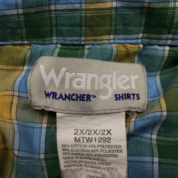 VTG Wrangler Shirt Pearl Snap Cowboy Rodeo Plaid - Picture 2 of 4